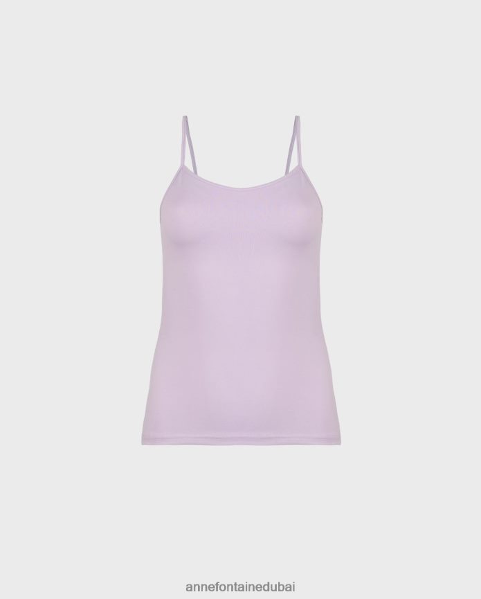 ملابس عبد اللطيف Anne Fontaine نحيف قميص داخلي من Cintia قميص داخلي بحزام رفيع باللون الأرجواني com.parme T622DL303