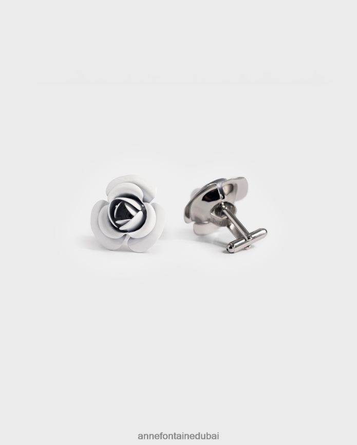 مُكَمِّلات عبد اللطيف Anne Fontaine نحيف أزرار أكمام Neissy أزرار أكمام الأزهار أبيض T622DL547