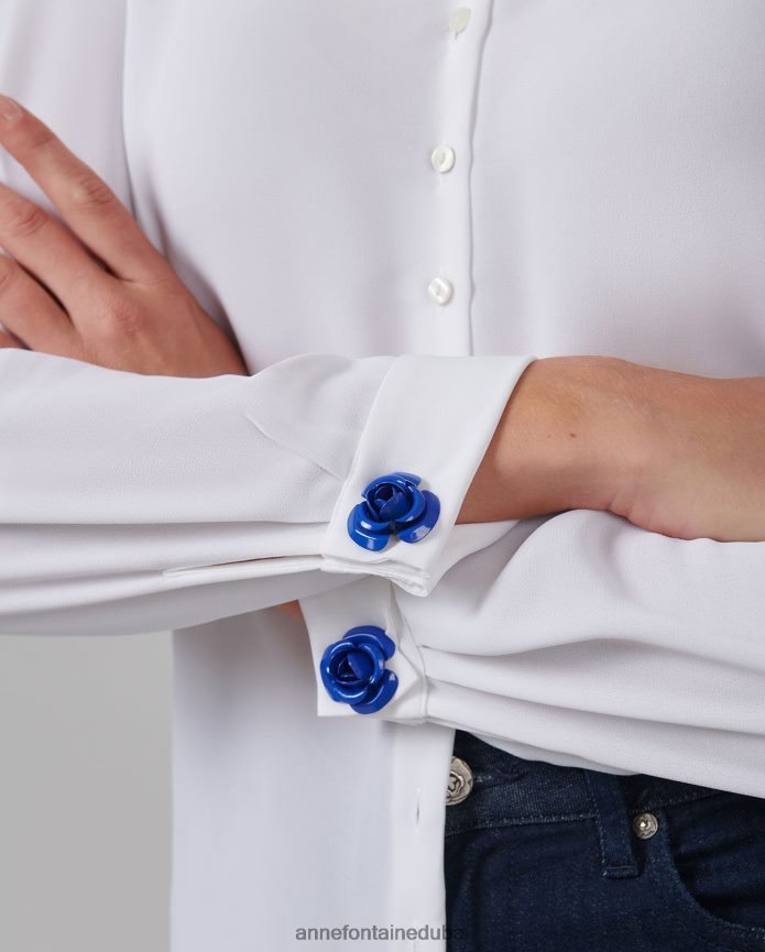 مُكَمِّلات عبد اللطيف Anne Fontaine نحيف أزرار الأكمام Neissy أزرار الأكمام الأزهار في الترا أزرق T622DL570