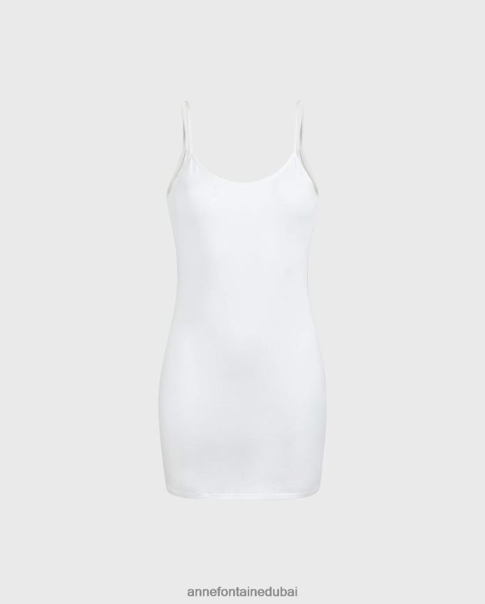ملابس عبد اللطيف Anne Fontaine نحيف فستان قصير من Sindy فستان قصير بحزام رفيع أبيض T622DL74