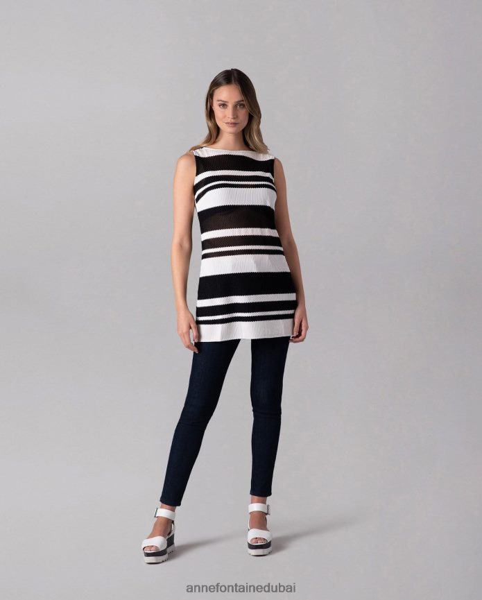 أحذية عبد اللطيف Anne Fontaine نحيف صندل أونا صندل بنعل سميك مع أشرطة للكاحل أبيض T622DL22