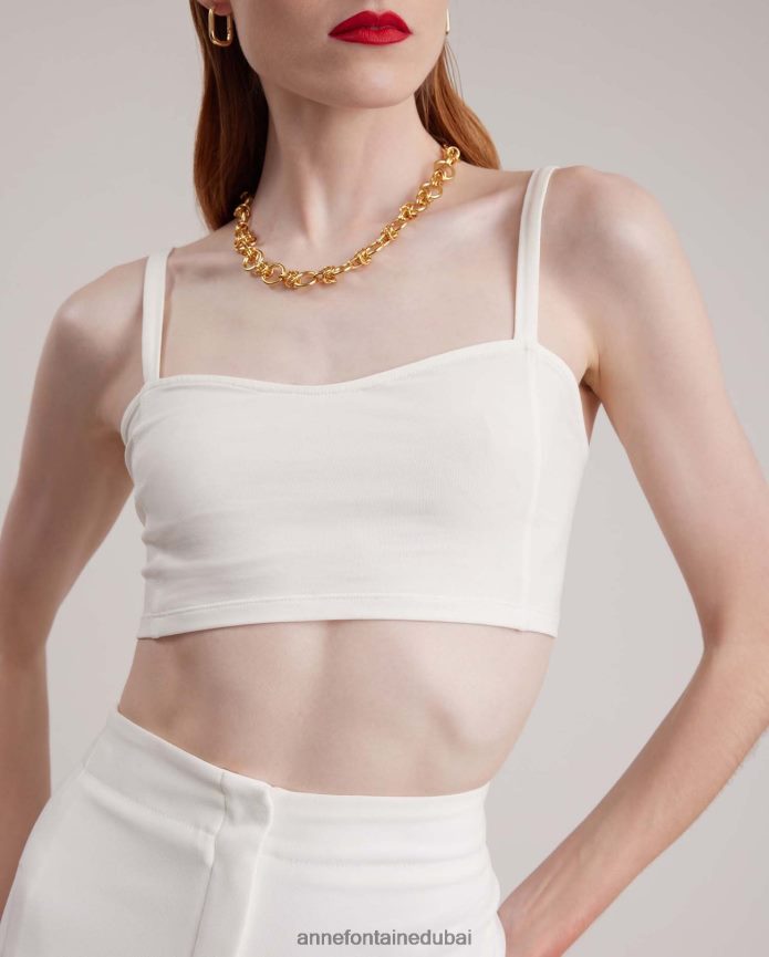 ملابس عبد اللطيف Anne Fontaine نحيف دلتا براليت براليت قطن على شكل قمر أبيض T622DL271