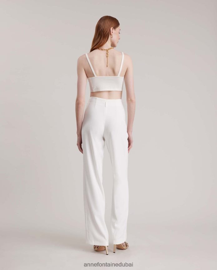 ملابس عبد اللطيف Anne Fontaine نحيف دلتا براليت براليت قطن على شكل قمر أبيض T622DL271