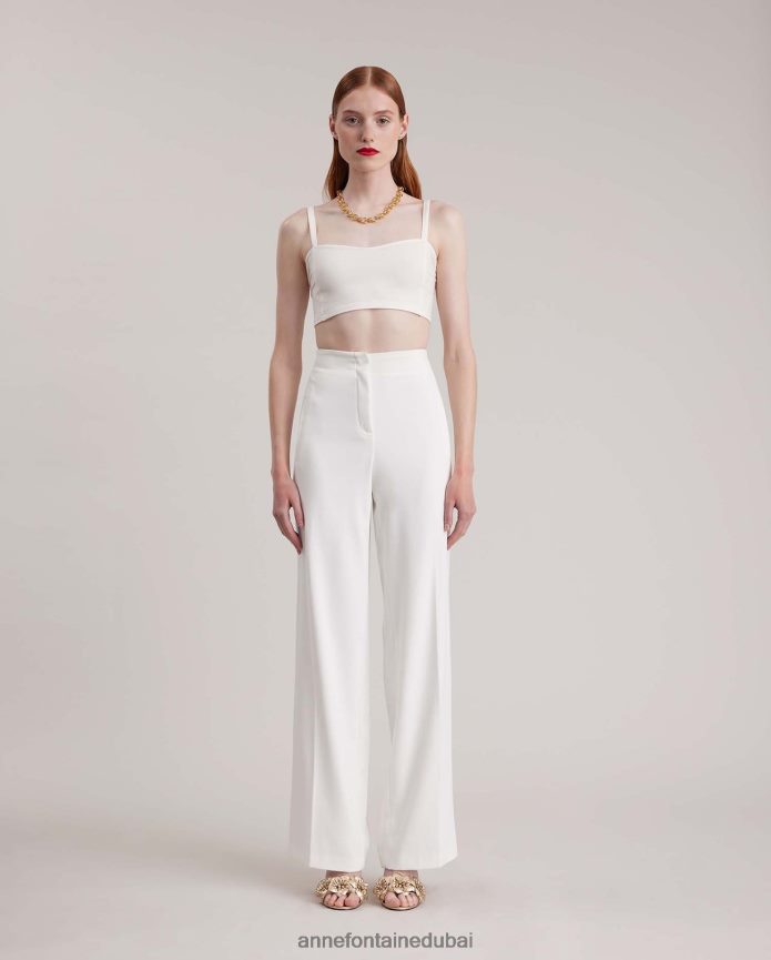 ملابس عبد اللطيف Anne Fontaine نحيف دلتا براليت براليت قطن على شكل قمر أبيض T622DL271
