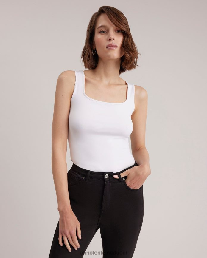 ملابس عبد اللطيف Anne Fontaine نحيف سيدة بروتيل بروتيل حزام واسع أبيض T622DL306