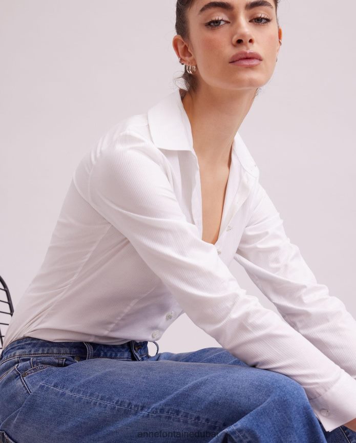 ملابس عبد اللطيف Anne Fontaine نحيف بايونا جينز جينز بطول الكاحل وأرجل واسعة غسيل الغوامق T622DL325