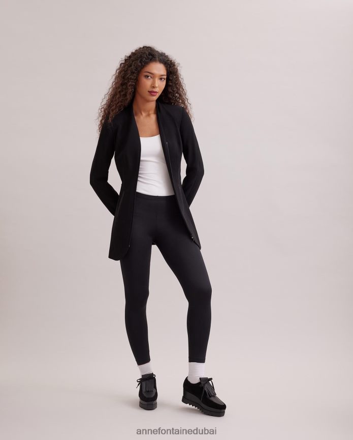 ملابس عبد اللطيف Anne Fontaine نحيف طماق داسكو متماسكة من الجيرسي المطاطي أسود T622DL381