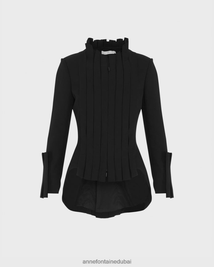 ملابس عبد اللطيف Anne Fontaine نحيف سترة سرية مستوحاة من ملابس السهرة الرسمية أسود T622DL407