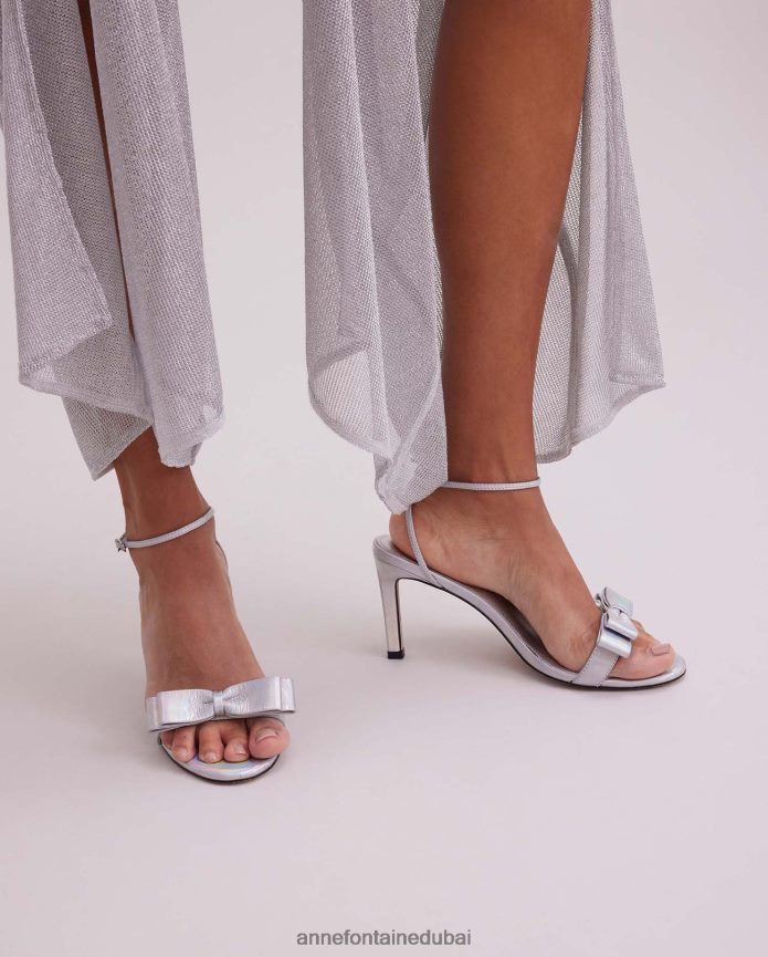 أحذية عبد اللطيف Anne Fontaine نحيف كعب ماريا، كعب عالٍ قزحي الألوان مع تفاصيل فيونكة فضة T622DL42