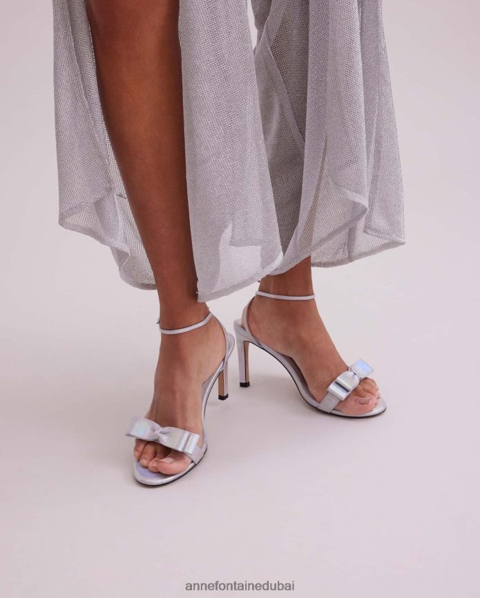 أحذية عبد اللطيف Anne Fontaine نحيف كعب ماريا، كعب عالٍ قزحي الألوان مع تفاصيل فيونكة فضة T622DL42