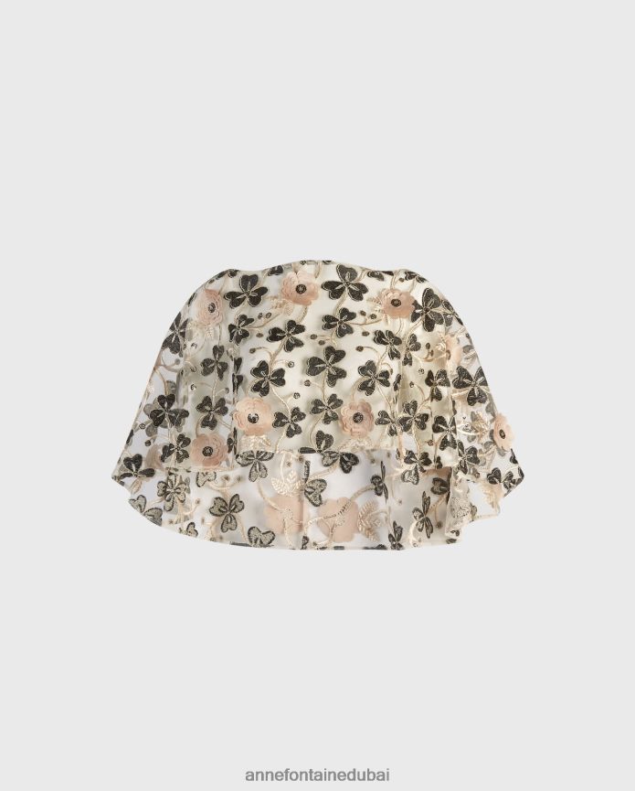 ملابس عبد اللطيف Anne Fontaine نحيف غطاء رأس لافيتينيا ثلاثي الأبعاد للكتف زهري T622DL459