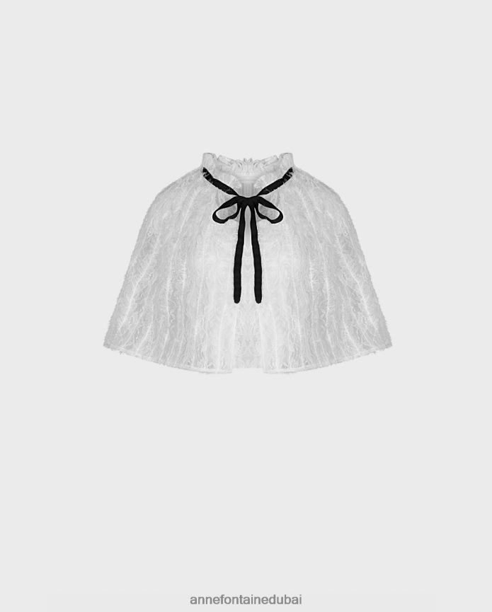 مُكَمِّلات عبد اللطيف Anne Fontaine نحيف رأس بوفاري من الدانتيل الشفاف مع تقليم الرموش أبيض T622DL504