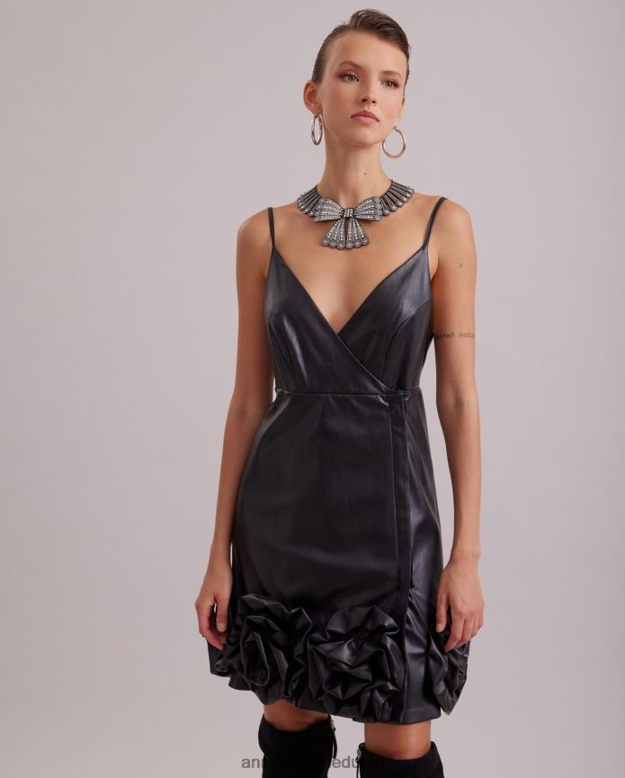 مُكَمِّلات عبد اللطيف Anne Fontaine نحيف ياقة من المعدن، طوق من المعدن مع قوس كبير الحجم ومرصع بالكريستال أنيق T622DL508