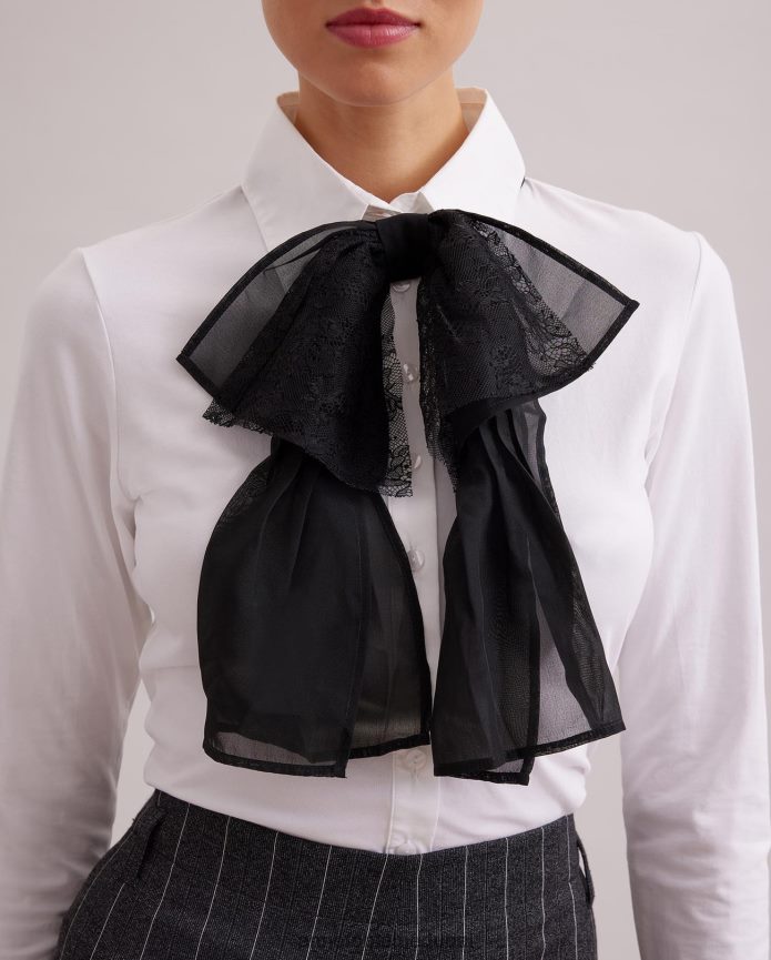 مُكَمِّلات عبد اللطيف Anne Fontaine نحيف طوق ليناترا على شكل فيونكة مع دانتيل أنيق T622DL531