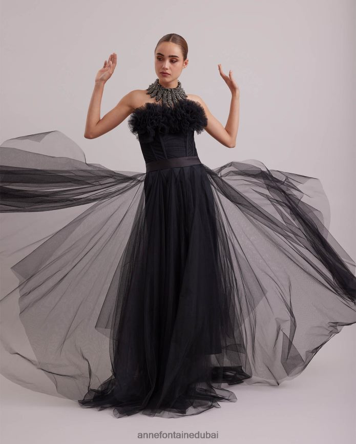 مُكَمِّلات عبد اللطيف Anne Fontaine نحيف طوق من القماش بياقة إيزالدا مرصع بالحجارة أنيق T622DL537