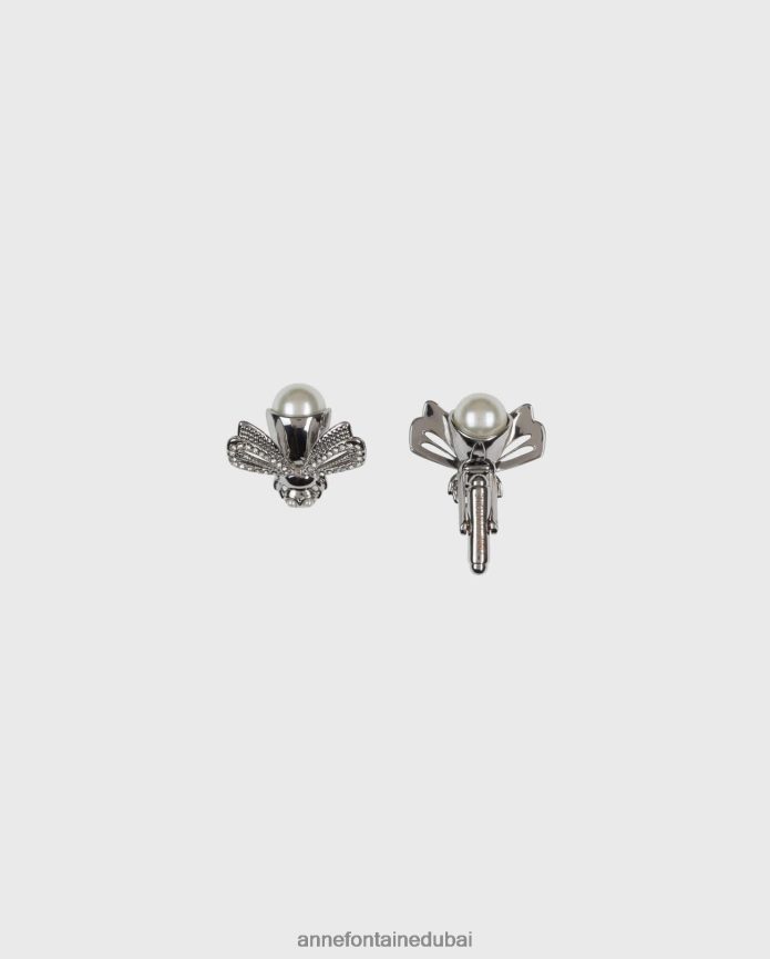 مُكَمِّلات عبد اللطيف Anne Fontaine نحيف أزرار أكمام إليانو أزرار أكمام على شكل نحلة من اللؤلؤ وحجر الراين أنيق T622DL550