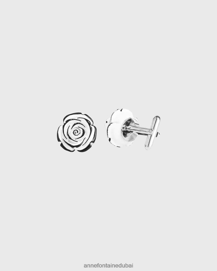 مُكَمِّلات عبد اللطيف Anne Fontaine نحيف أزرار الأكمام لولا وأزرار الأكمام الأزهار أسود/أبيض T622DL552