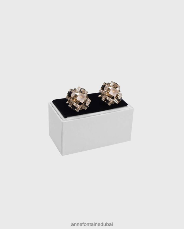 مُكَمِّلات عبد اللطيف Anne Fontaine نحيف أزرار أكمام وأزرار أكمام أولسن أسود/أبيض T622DL562