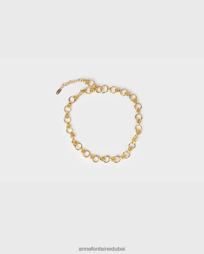 مُكَمِّلات عبد اللطيف Anne Fontaine نحيف قلادة شيلي قلادة سلسلة ربط قابلة للتعديل ذهب T622DL594