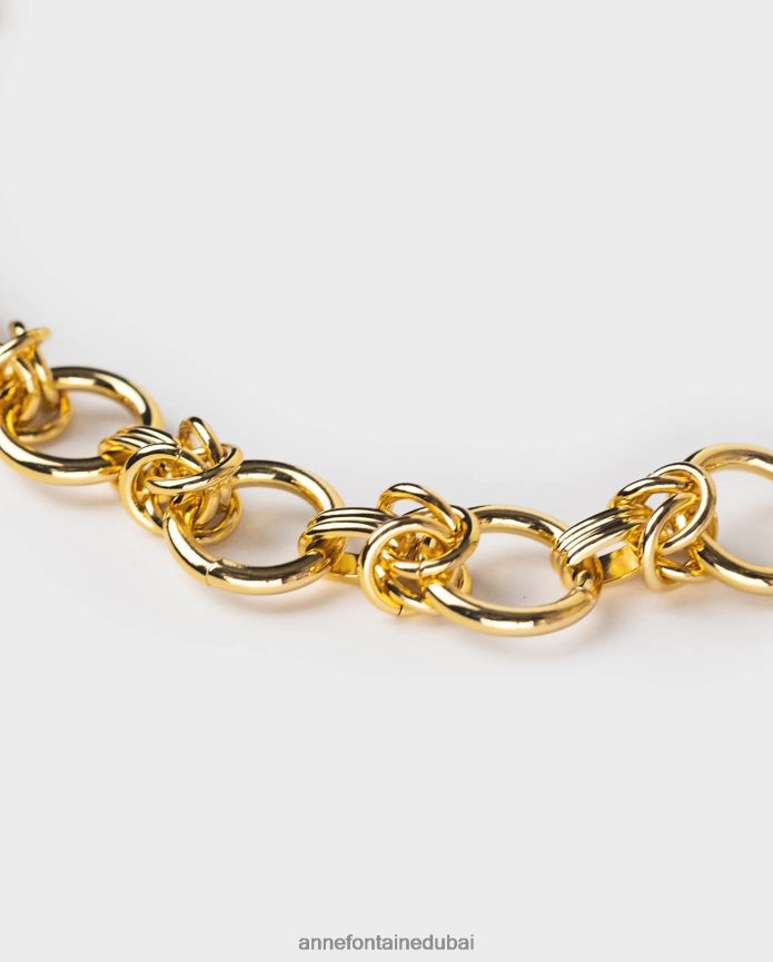 مُكَمِّلات عبد اللطيف Anne Fontaine نحيف قلادة شيلي قلادة سلسلة ربط قابلة للتعديل ذهب T622DL594
