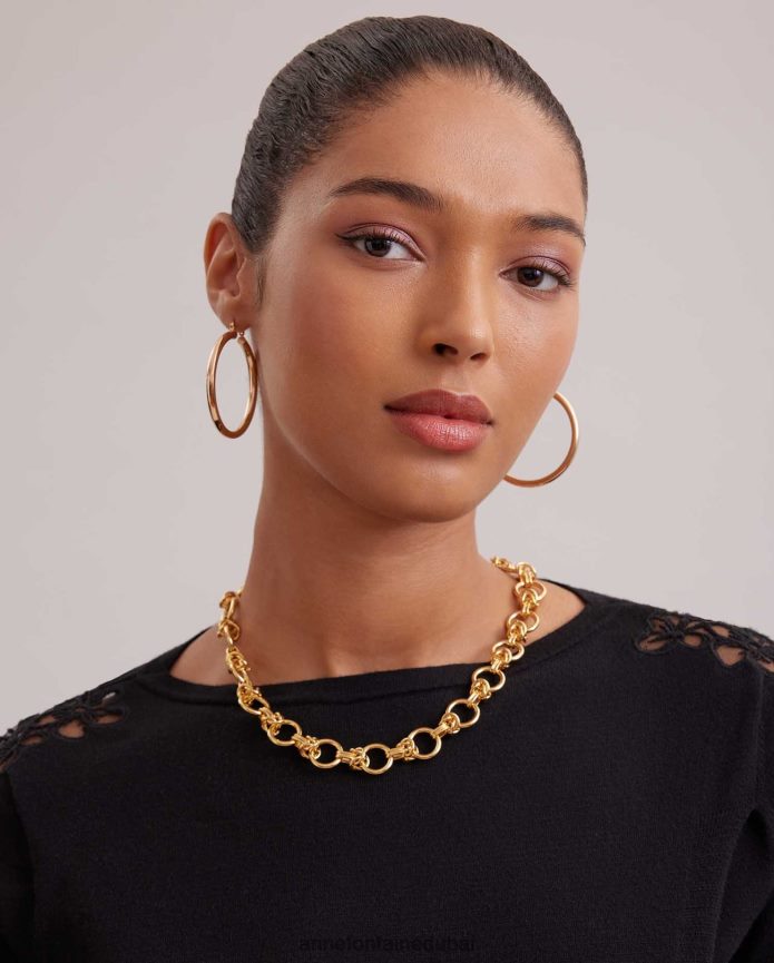 مُكَمِّلات عبد اللطيف Anne Fontaine نحيف قلادة شيلي قلادة سلسلة ربط قابلة للتعديل ذهب T622DL594