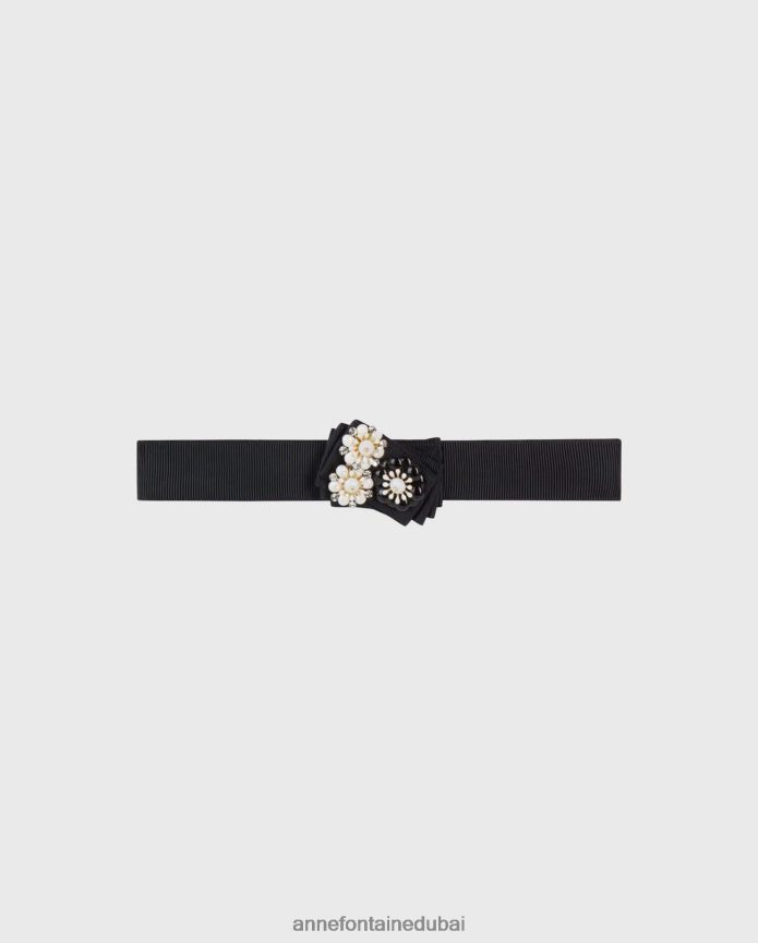 مُكَمِّلات عبد اللطيف Anne Fontaine نحيف قلادة على شكل زهرة من القماش على شكل كوخ الإسكيمو أنيق T622DL595