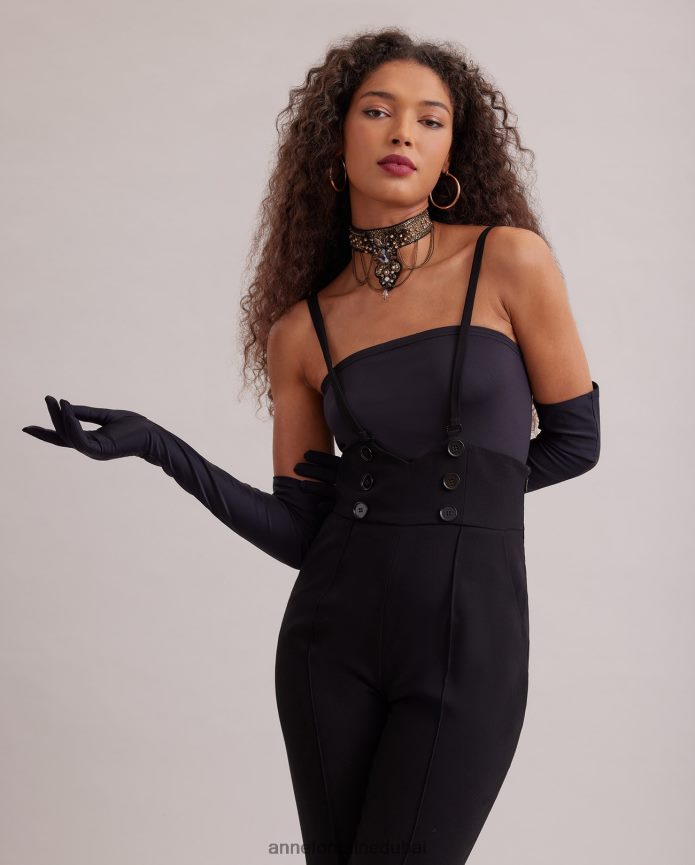 مُكَمِّلات عبد اللطيف Anne Fontaine نحيف قلادة أوربي تشوكر مزينة بالجواهر ذهب T622DL601