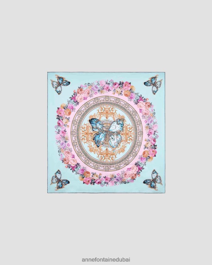 مُكَمِّلات عبد اللطيف Anne Fontaine نحيف وشاح تيت وشاح حريري بطبعات الفراشة أنيق T622DL608