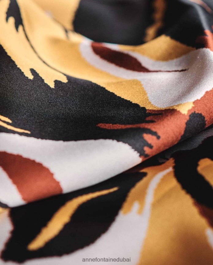 مُكَمِّلات عبد اللطيف Anne Fontaine نحيف إختصار وشاح الحرير وشاح مربع مع التفاصيل زهري T622DL612