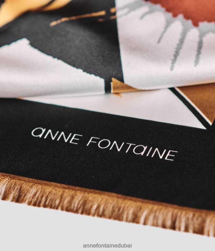 مُكَمِّلات عبد اللطيف Anne Fontaine نحيف إختصار وشاح الحرير وشاح مربع مع التفاصيل زهري T622DL612