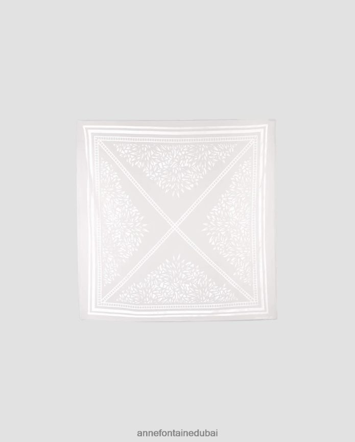 مُكَمِّلات عبد اللطيف Anne Fontaine نحيف وشاح إيفيت وشاح هندسي مجردة أبيض T622DL616