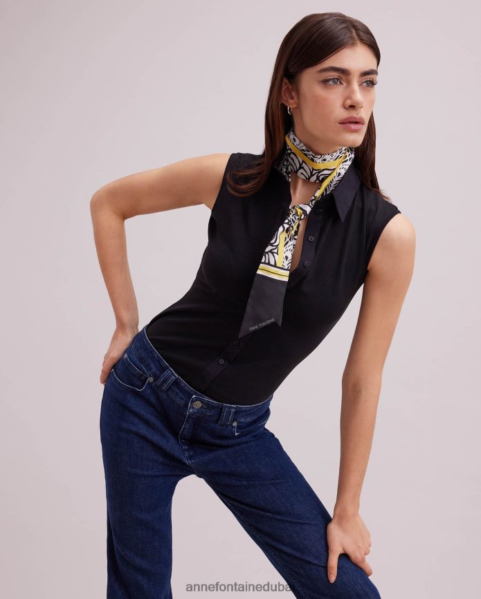 مُكَمِّلات عبد اللطيف Anne Fontaine نحيف تيفانيا وشاح ربطة عنق وشاح حريري من نسيج قطني طويل مع الورود أنيق T622DL628