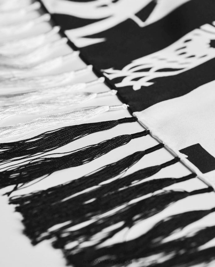 مُكَمِّلات عبد اللطيف Anne Fontaine نحيف وشاح تينا وشاح حريري بأنماط مجردة زهري T622DL631