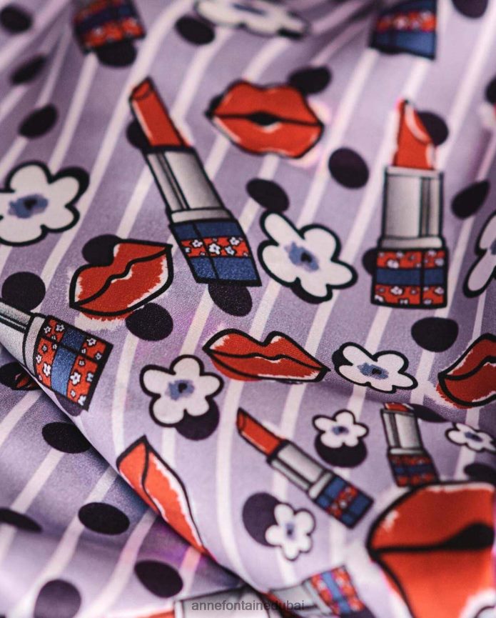 مُكَمِّلات عبد اللطيف Anne Fontaine نحيف وشاح تانيا وشاح مربع من الحرير المطبوع أنيق T622DL637