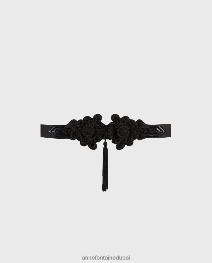 مُكَمِّلات عبد اللطيف Anne Fontaine نحيف حزام البادية حزام مضفر مع شكل جديلة وشرابة أنيق T622DL647