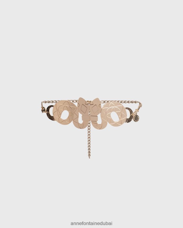 مُكَمِّلات عبد اللطيف Anne Fontaine نحيف الصبي حزام ثعبان حزام معدني ذهب T622DL653