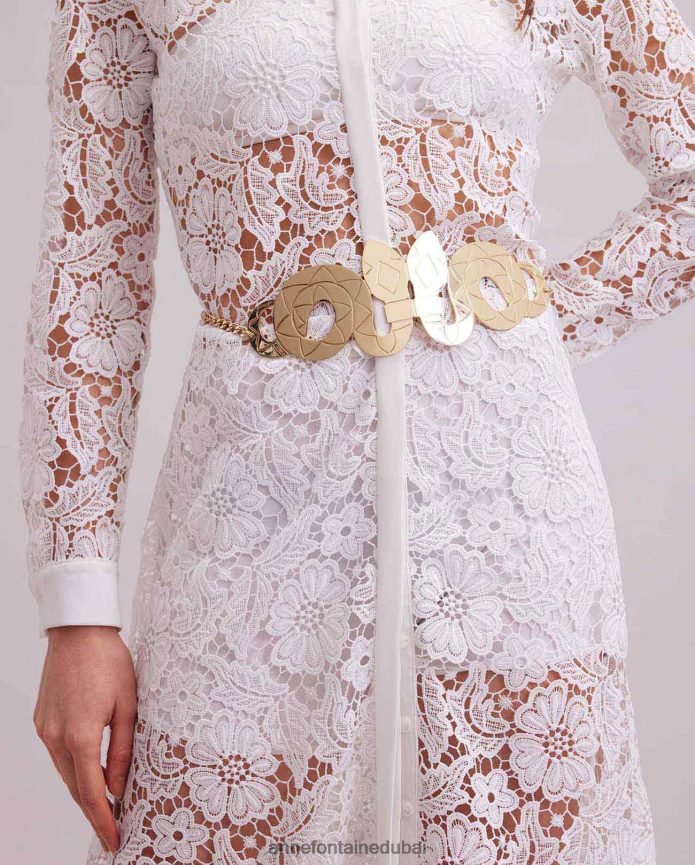 مُكَمِّلات عبد اللطيف Anne Fontaine نحيف الصبي حزام ثعبان حزام معدني ذهب T622DL653