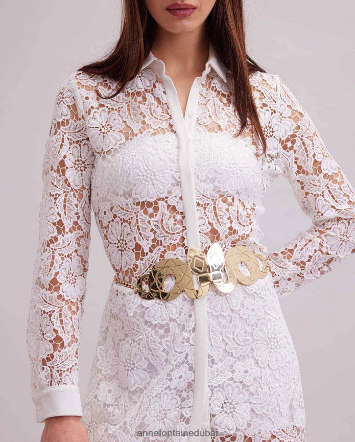 مُكَمِّلات عبد اللطيف Anne Fontaine نحيف الصبي حزام ثعبان حزام معدني ذهب T622DL653