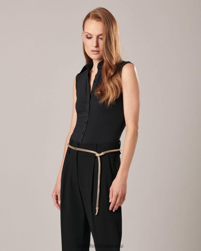 مُكَمِّلات عبد اللطيف Anne Fontaine نحيف حزام ايسلا حزام الثعبان المعدني ذهب ابيض T622DL659