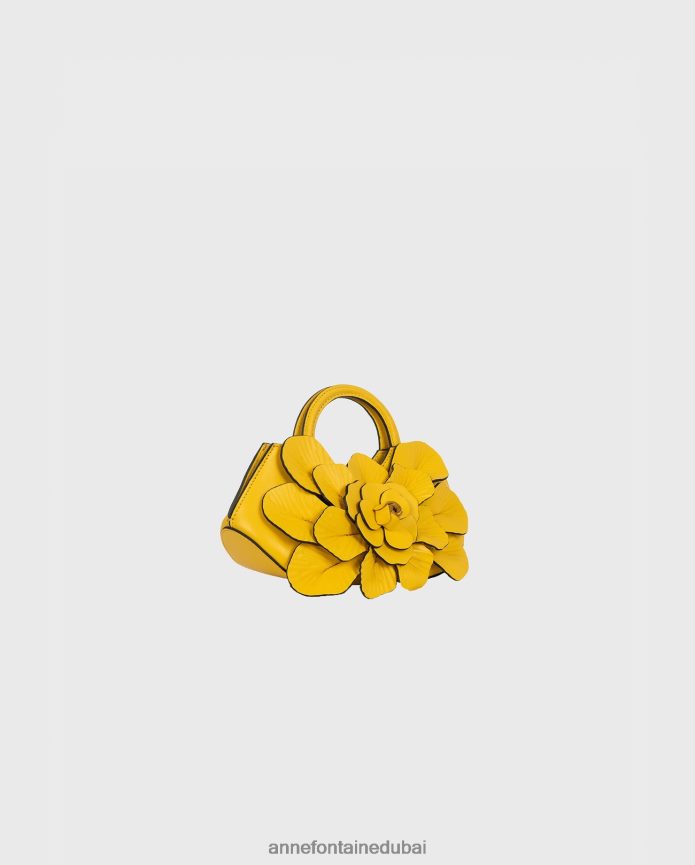 أكياس عبد اللطيف Anne Fontaine نحيف حقيبة يد سكارليت ميني حقيبة يد جلدية صغيرة من الميموزا زهري T622DL685