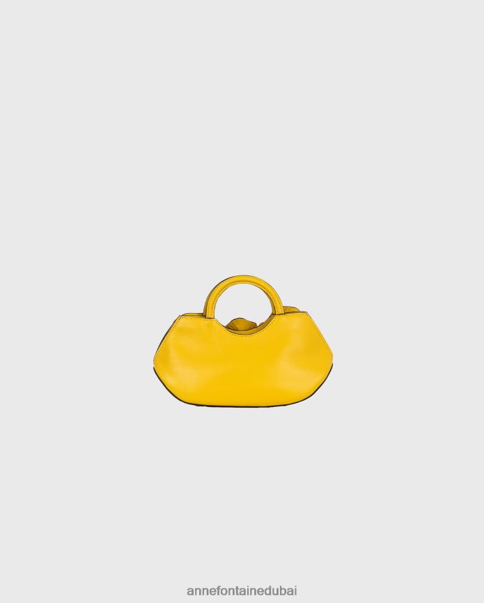 أكياس عبد اللطيف Anne Fontaine نحيف حقيبة يد سكارليت ميني حقيبة يد جلدية صغيرة من الميموزا زهري T622DL685