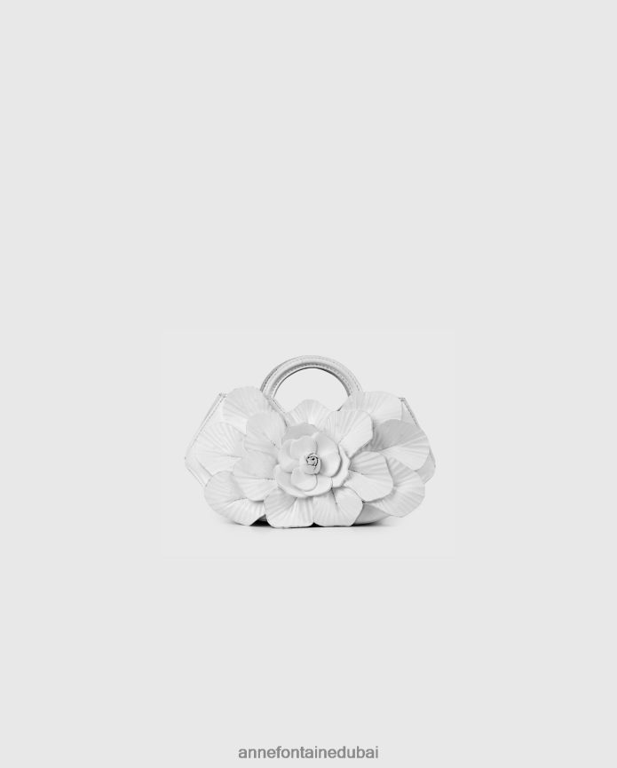 أكياس عبد اللطيف Anne Fontaine نحيف حقيبة يد سكارليت صغيرة من الجلد المميز حقيبة يد صغيرة مزهرة أبيض T622DL690