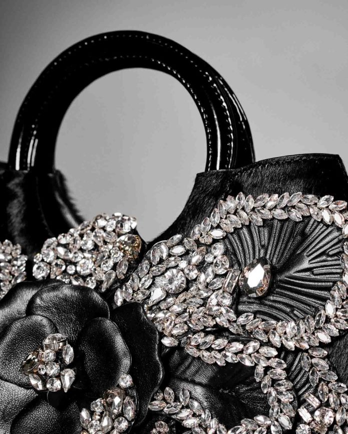 أكياس عبد اللطيف Anne Fontaine نحيف حقيبة يد سكارليت ستار كريستال حقيبة يد مميزة مرصعة بالكريستال زهري T622DL697