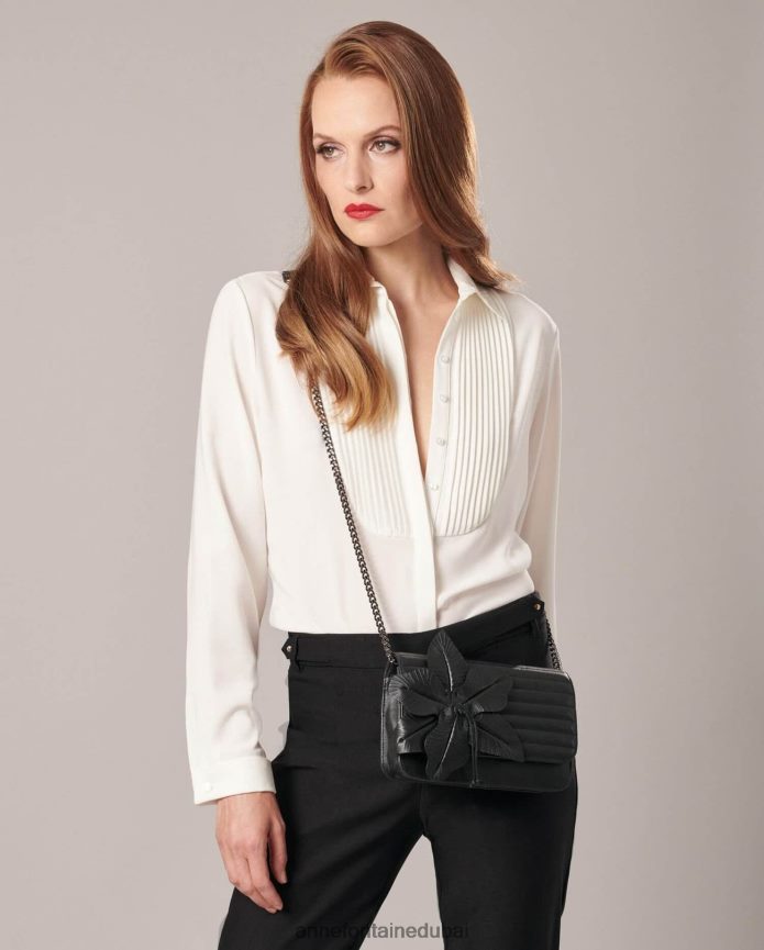 أكياس عبد اللطيف Anne Fontaine نحيف نيكي حقيبة يد حقيبة جلدية مع حزام الكتف أنيق T622DL701