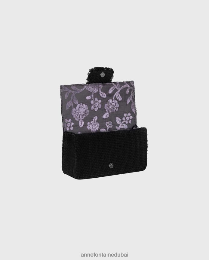 أكياس عبد اللطيف Anne Fontaine نحيف حقيبة يد ترودي حقيبة منسوجة يدويًا مع حزام سلسلة جونميتال T622DL705