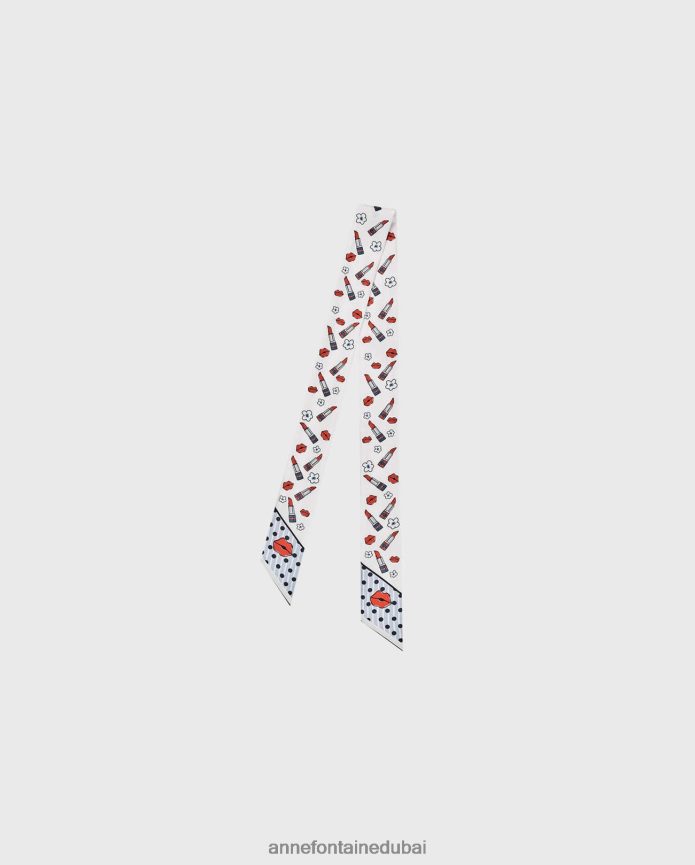 مُكَمِّلات عبد اللطيف Anne Fontaine نحيف وشاح ربطة عنق من Tio وشاح من نسيج قطني طويل من الحرير المطبوع أنيق T622DL627