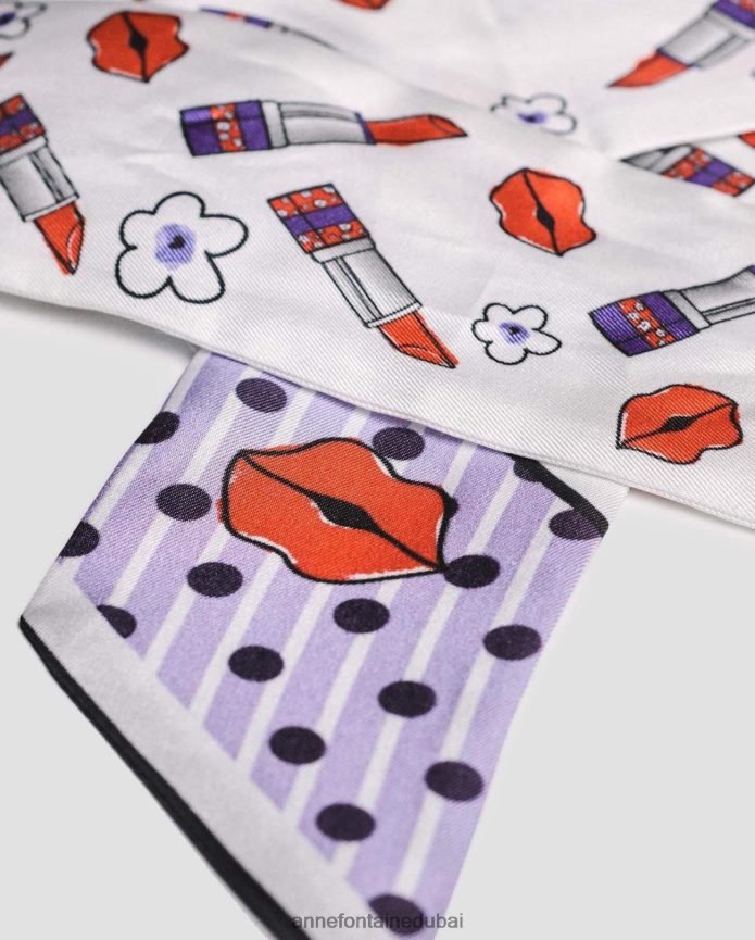 مُكَمِّلات عبد اللطيف Anne Fontaine نحيف وشاح ربطة عنق من Tio وشاح من نسيج قطني طويل من الحرير المطبوع أنيق T622DL627