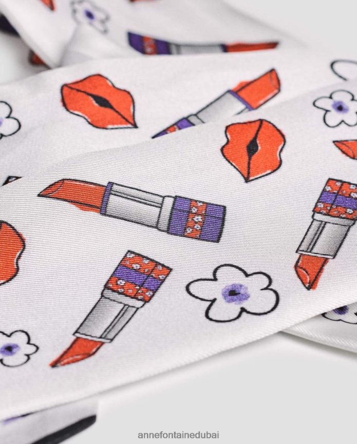 مُكَمِّلات عبد اللطيف Anne Fontaine نحيف وشاح ربطة عنق من Tio وشاح من نسيج قطني طويل من الحرير المطبوع أنيق T622DL627