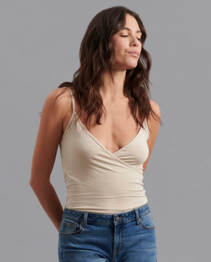 ملابس عبد اللطيف Anne Fontaine نحيف قميص داخلي Usoa قابل للتمدد بأشرطة رفيعة اللون البيج T622DL309