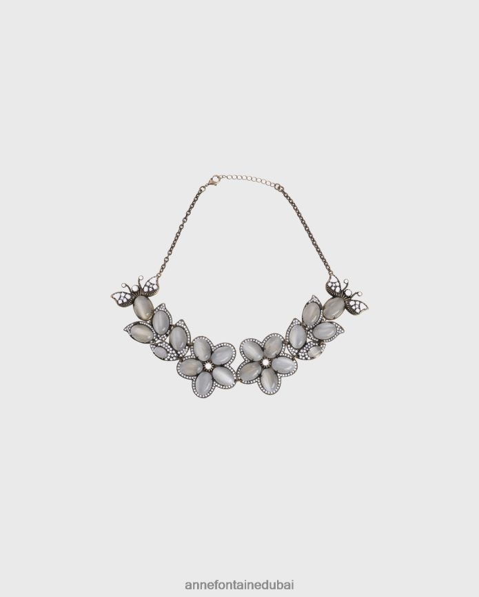 مُكَمِّلات عبد اللطيف Anne Fontaine نحيف طوق Wlad مزين بأحجار عين القطة زهري T622DL506